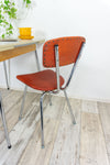 1960s RED Chromed faux-leather KITCHEN CHAIR