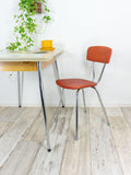 1960s RED Chromed faux-leather KITCHEN CHAIR