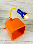 1990s Memphis Style CLAMP-ON LAMP blue yellow red