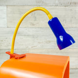 1990s Memphis Style CLAMP-ON LAMP blue yellow red