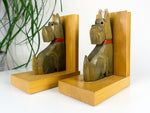 1950s hand-carved midcentury Scottish Terrier DOG BOOKENDS