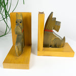 1950s hand-carved midcentury Scottish Terrier DOG BOOKENDS