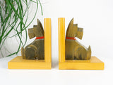 1950s hand-carved midcentury Scottish Terrier DOG BOOKENDS