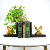 Fabulous 1950s hand-carved wooden CAPERCAIL BOOKENDS with glass eyes