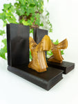GREAT mcm hand-carved CAPERCAIL BOOKENDS with glass eyes