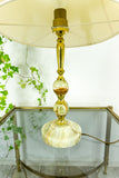 Large 1980s AGATE BRASS Table LAMP with oval shade