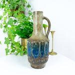Large 1960s Blue Brown FAT LAVA VASE by Marei Westgermany 286