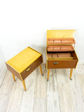 1 of 2 wooden 1960s BICOLOR NIGHTSTAND Sewing Cart End Table