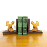 Wooden 1950s hand-carved CAPERCAIL BOOKENDS