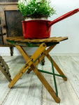 1 of 2 FOLDABLE antique French FISHING STOOL