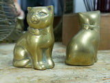 Pair of vintage BRASS CATS rustic homedecor