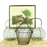 French rustic WIRE EGG BASKET 1930s - 40s, 1 of 3