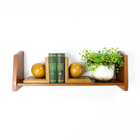 Pair of 60s solid TEAK BALL BOOKENDS