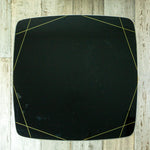 Square 1960s COFFEE TABLE, black GLASS Top and hairpin legs