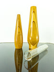 Pair of 1960s vintage conical turned WOODEN VASES