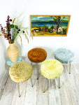 Six colors available! 1960s TRIPOD PLUSH STOOL from East Germany