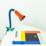1990s Memphis Style CLAMP-ON LAMP blue red yellow green