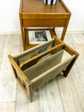 1970s SET of OAK WOOD CART with drawer and Magazine Rack