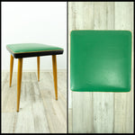 Square 1960s green FAUX-LEATHER STOOL by Tacke Westgermany