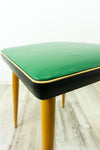 Square 1960s green FAUX-LEATHER STOOL by Tacke Westgermany