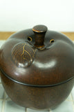 Brown LIDDED CERAMIC APPLE Box, 1980s Westgerman pottery by Friesland