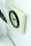 Minimalist 1980s BLACK WHITE Ceramic Clock by KIENZLE West Germany