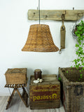 Midcentury WICKER PENDANT LAMP rustic farmhouse decor