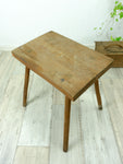 Large 1950s VINTAGE rustic MILKING STOOL bench side table nightstand