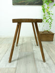 Large 1950s VINTAGE rustic MILKING STOOL bench side table nightstand
