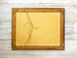 Antique 1940s oak wood WALL MIRROR
