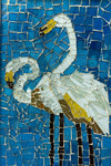 Vintage 1960s Flamingo GLASS MOSAIC PICTURE wooden framed