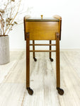 Rare 1960s wooden BICOLOR SEWING CART Box Side Table