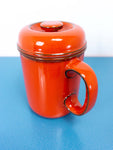 1970s fire red tableware THOMAS 'SCANDIC', coffee pot, Westgerman pottery