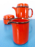 1970s fire red tableware THOMAS 'SCANDIC' creamer, Westgerman pottery