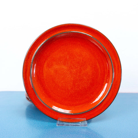 1970s fire red tableware THOMAS 'SCANDIC' dessert plate Westgerman pottery