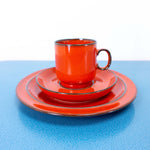 1970s fire red tableware THOMAS 'SCANDIC' saucer, Westgerman pottery