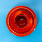 1970s fire red tableware THOMAS 'SCANDIC' cup, Westgerman pottery