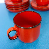 1970s fire red tableware THOMAS 'SCANDIC' cup, Westgerman pottery