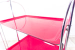 Cherry-red 1970s FOLDABLE BAR CART by Bremshey
