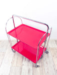 Cherry-red 1970s FOLDABLE BAR CART by Bremshey