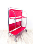 Cherry-red 1970s FOLDABLE BAR CART by Bremshey