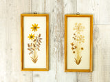 Pair of handmade 1960s DRIED FLOWERS wall art pictures