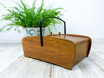 1960s TEAK wood SEWING or JEWELRY Box