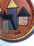 1980s German handpainted ceramic WALL CLOCK by KMK West Germany