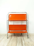 Iconic orange 1970s FOLDABLE BAR CART 'Dinett' by Bremshey