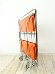 Iconic orange 1970s FOLDABLE BAR CART 'Dinett' by Bremshey