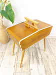 Rare 1960s wooden SEWING or JEWELRY BOX, storage box