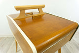 Rare 1960s wooden SEWING or JEWELRY BOX, storage box