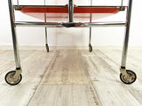 Iconic 1960s red faux-wood FOLDING BAR CART 'Dinett'
