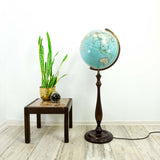 ILLUMINATED globe FLOOR LAMP on wooden stand